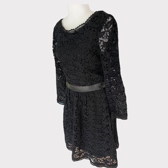 SALE! Joie Black Cotton Lace  Fit & Flare Dress S - Picture 6 of 10